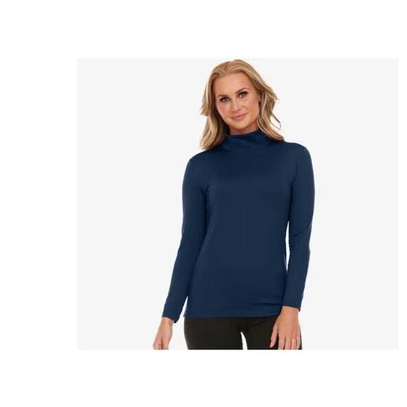 H2h Turtleneck Thermal Navy Women’s Large - Picture 1 of 3
